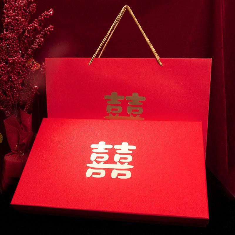 热销团扇礼盒空盒送新娘扇子婚礼送礼木质锦盒烫金高端婚扇盒子礼