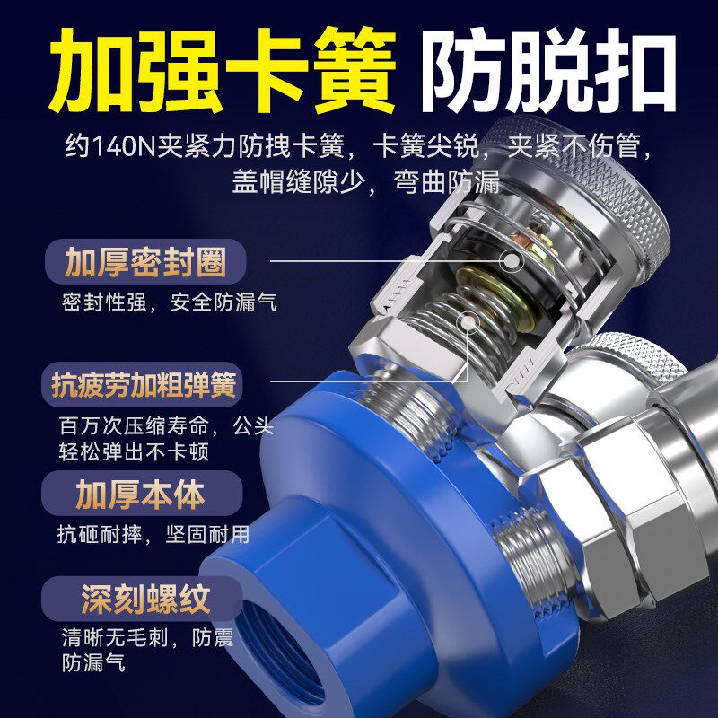 热销气管快速接头三通气泵空压机出气口快插接圆二通C式气动配件
