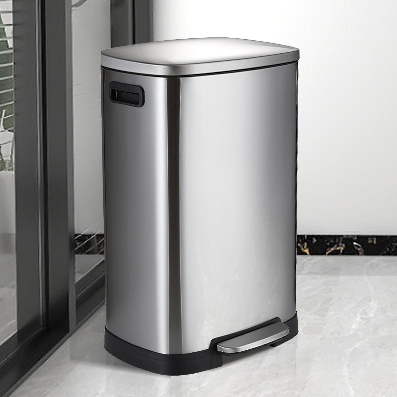 热销50升超大号不锈钢垃圾桶脚踏式厨房专用家用大容量30升办公室