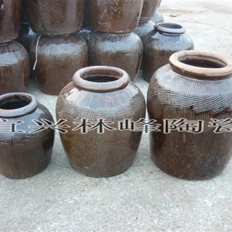 热销宜兴腌菜缸陶器 粗陶泡菜坛子20斤 家用陶瓷罐