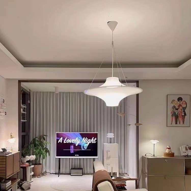 LIJU中古法式奶油风现代餐厅卧室设计师酒店别墅亚克力飞碟吊灯,家装灯饰光源,餐厅吊灯,淘宝优惠券,粉丝福利购,淘宝优惠卷