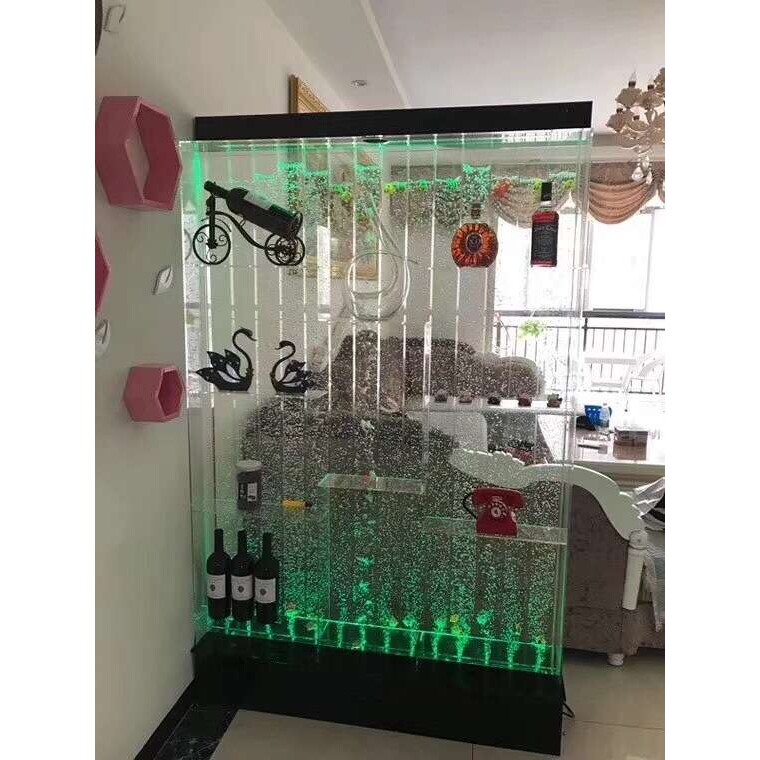 水幕墙酒柜屏风客厅鱼缸 装饰玄关隔断流水墙 亚克力气泡墙加湿墙