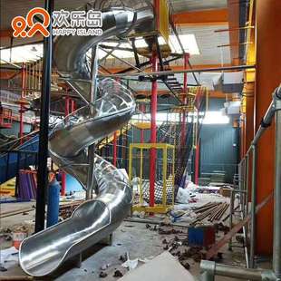 半透明不锈钢滑梯成品滑梯专业厂家二次深化设计无动力游乐设备