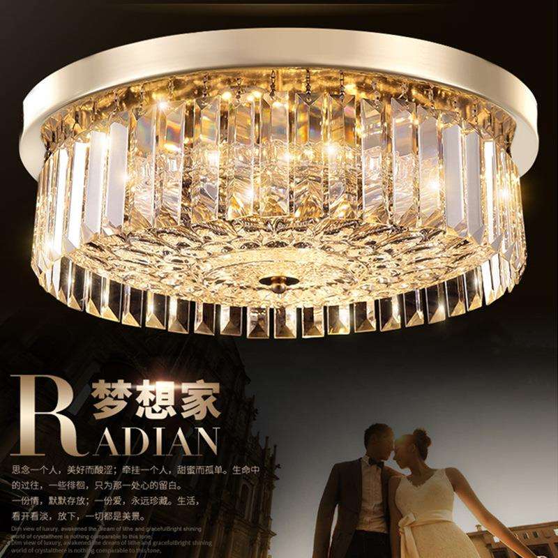 2022年新款玄关灯过道吸顶灯现代家用圆形门厅入户走廊阳台水晶灯