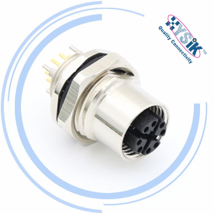 M128芯X型千兆以太网连接器M12防水航空插头连接线