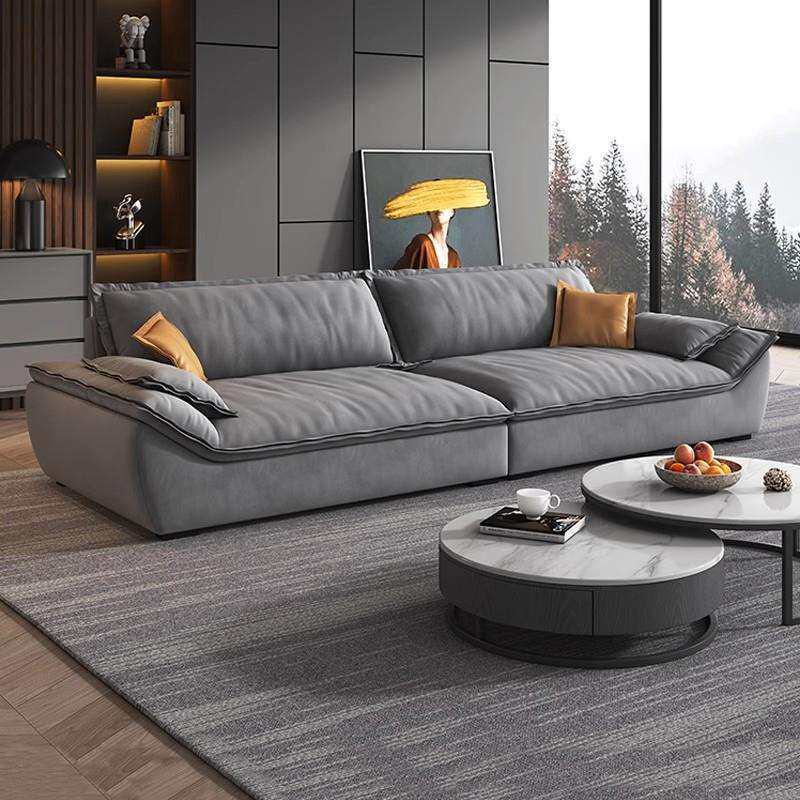 意式极简帆船科技布艺沙发客厅简约轻奢直排家用房