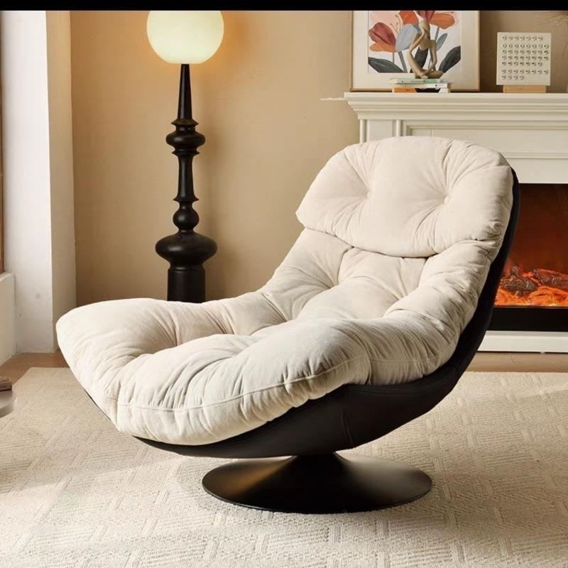 设计师单人沙发椅旋转意式轻奢客厅阳台休闲转椅懒人家用