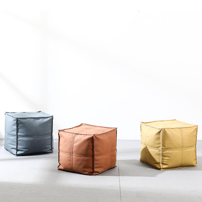 简约凳子创意家用懒人坐墩轻奢网红矮凳客厅小沙发脚踏卧室皮墩子
