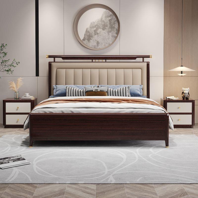 乌金木实木床1.8米1.5米双人大床现代简约轻奢卧室新中式储物婚床