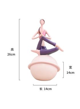 直销新款可爱少女瑜伽摆件创意桌面装饰小饰品个性瑜伽小摆件树脂