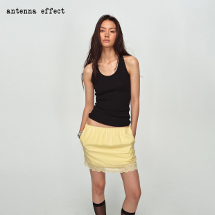 antenna effect 复古多色基础款Y字U领修身显瘦高弹背心吊带上衣