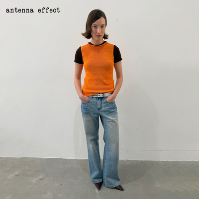 antennaeffect棉麻针织吊带上衣
