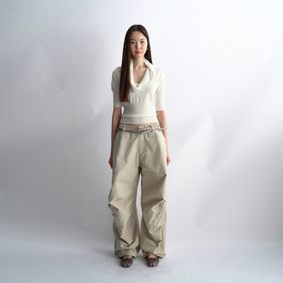 antenna effect春款上新复古宽松大口袋工装裤褶皱廓形休闲裤
