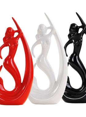 热销创意中式家居现代简约客厅电视酒柜艺术女生美人鱼装饰工艺品