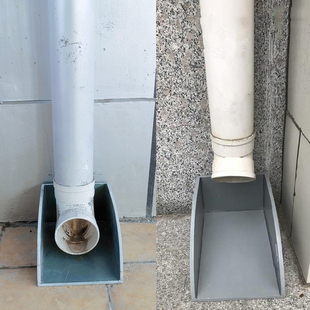 热销水簸箕pvc排水管下方雨成品集水斗墙角接灰色接水缓冲雨水斗