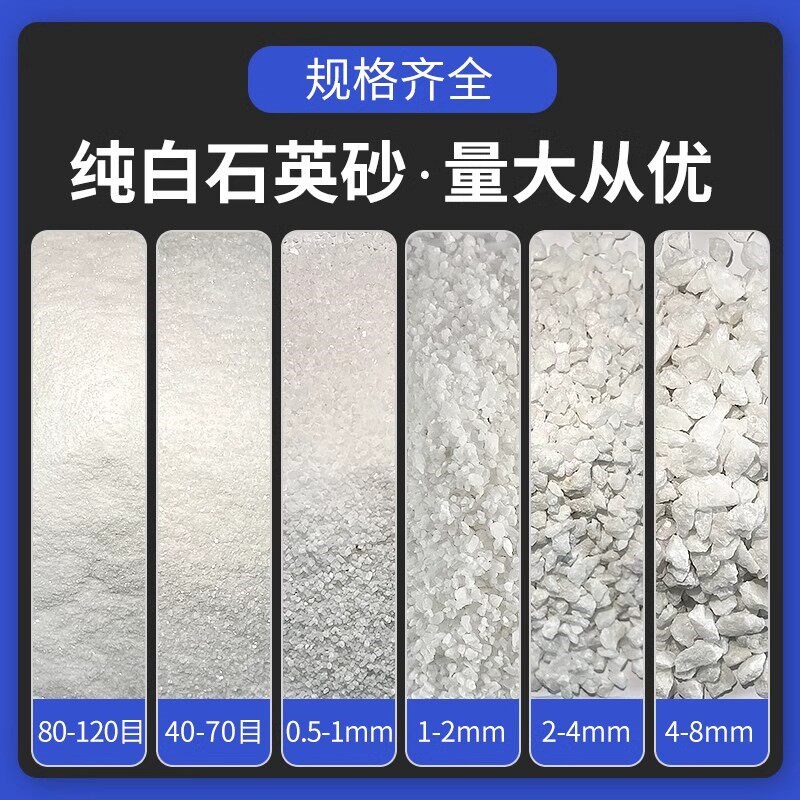 热销黑龙江石英砂喷砂除锈灭烟沙细沙铸造纯白颗粒造景鱼缸底砂装