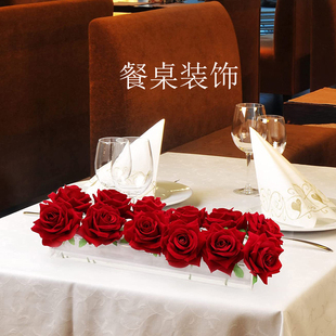 热销亚力克矩形花盒水培插花盒装饰盒桌面装饰花瓶餐厅餐桌透明花