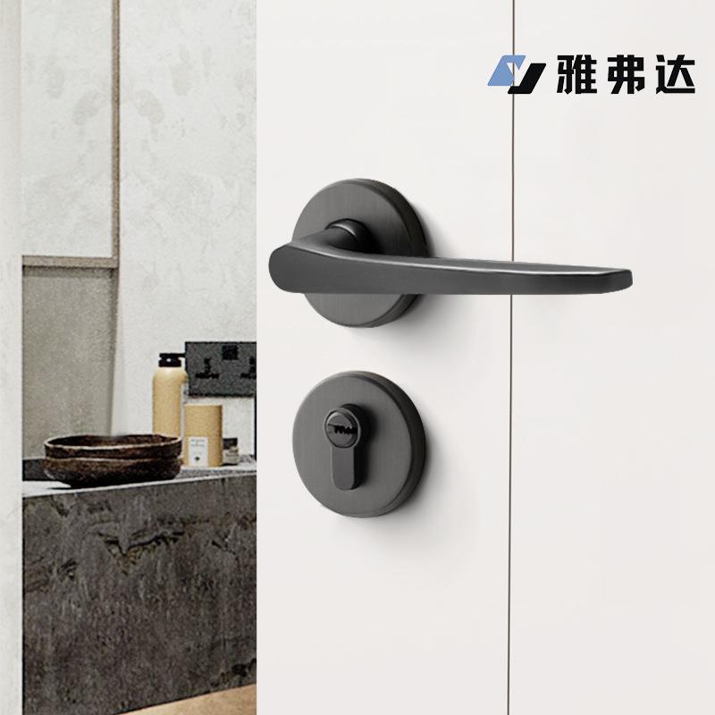 直销新款室内门锁静音通用型简约锌合金实木门分体式家用机械房间