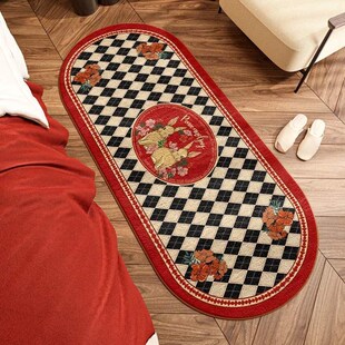 2023新年新款垫卧室地毯红色地垫客厅兔年毛毯床边飘窗家用毯床前