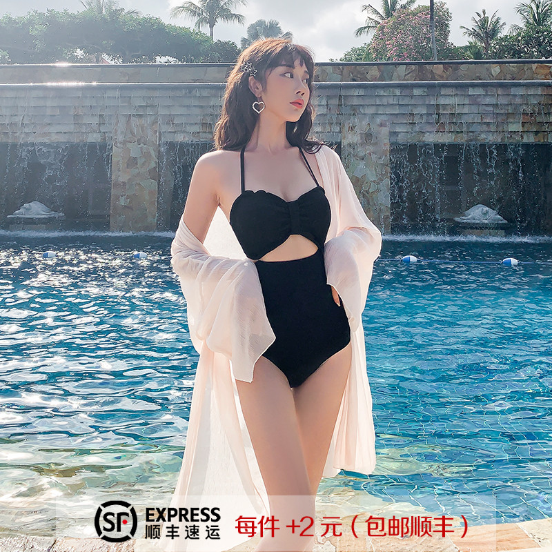 沙滩比基尼外搭罩衫女可下水海边度假宽松性感温泉保守防晒游泳衣
