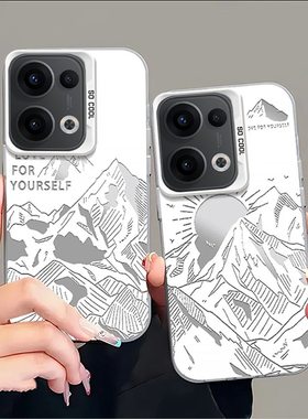 适用oppoReno13手机壳12Pro新款reno11/10镜头全包reon7/6/5防摔9/8por+硅胶套rone4se可爱软外壳日落金山