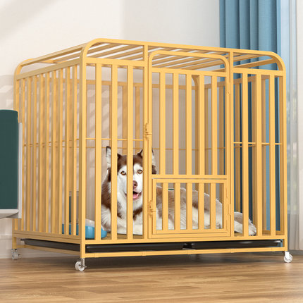 新款狗笼子大型犬金毛拉布拉多笼带厕所分离中型犬宠物狗笼子加粗