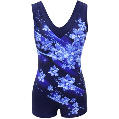 游泳衣女连体运动中老年妈妈款大码新款显瘦遮肚平角保守温泉泳装