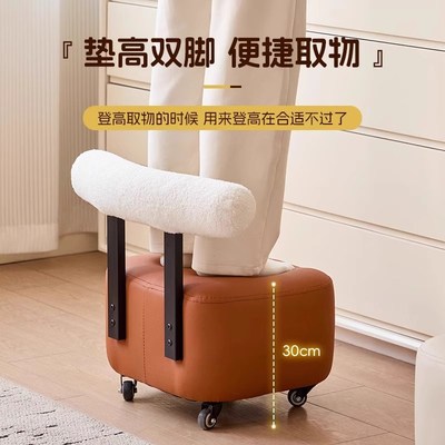 热销滑轮矮凳溜溜凳客厅家用靠背实木万向轮沙发凳子可移动板凳小