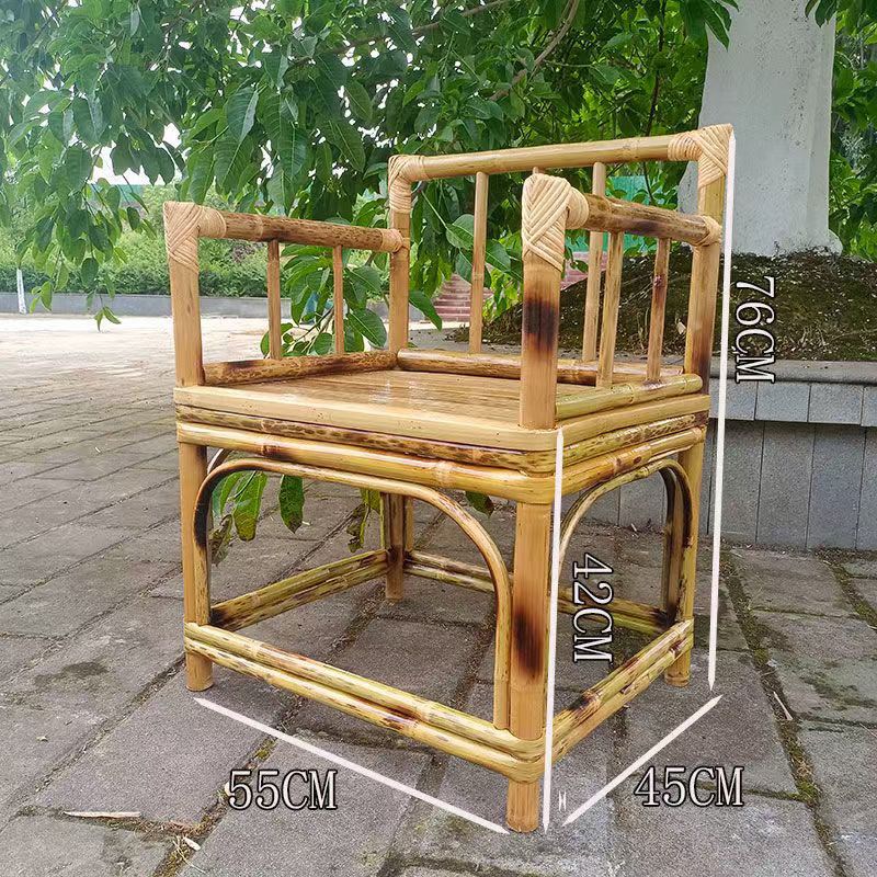 热销老式正式靠透气茶馆民宿竹椅子阳台庭院餐厅竹椅太师椅农家乐
