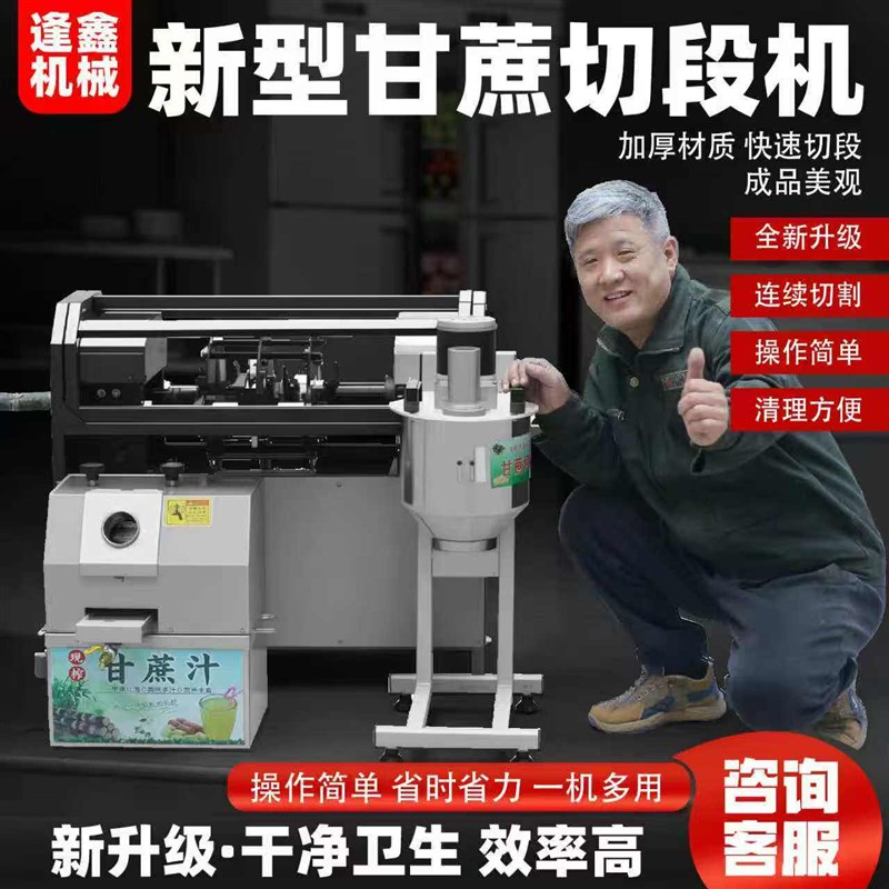 热销电动小型甘蔗切段商用切节机机电全自动切断机不锈钢切块神器