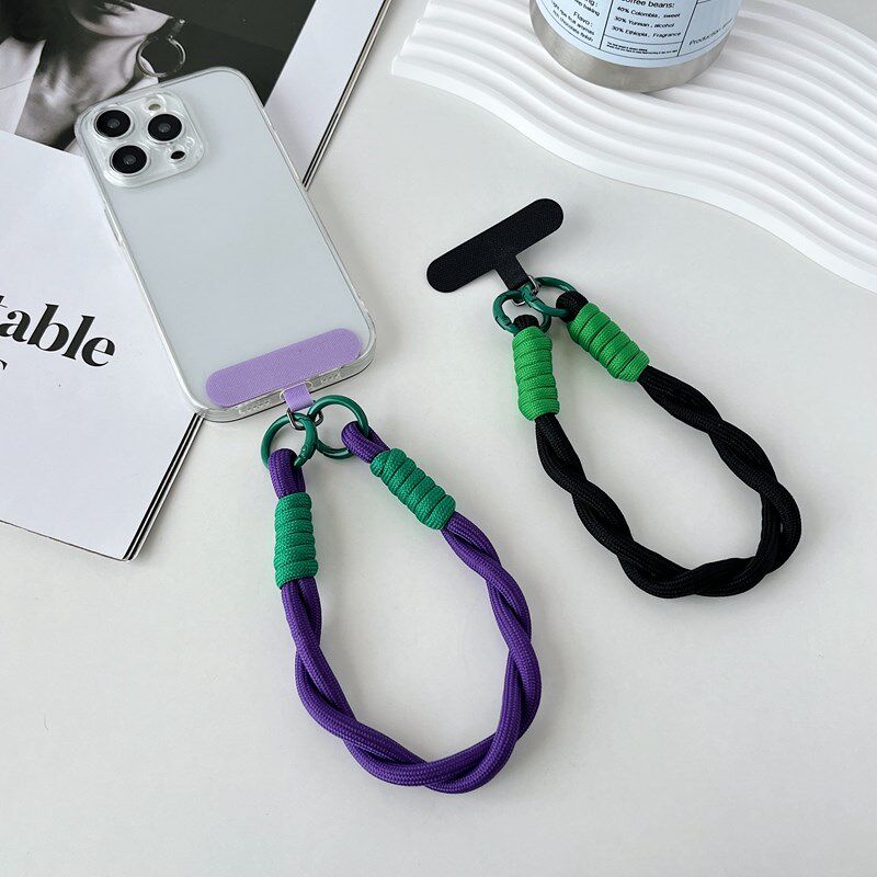 热销新款麻花手提挂绳手机挂件防丢短款挂手腕绳子腕带手绳结实可
