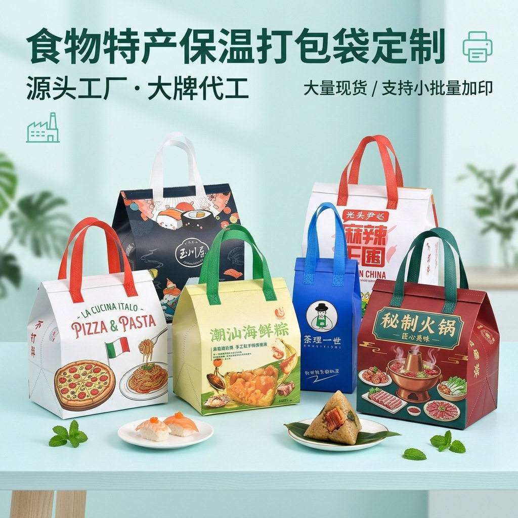 外卖保温袋一次性铝箔手提打包袋 甜品餐饮商用无纺布保温外卖袋