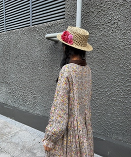 碎花雨露麻印花长袖袖连衣裙2026秋冬款女生长裙百搭甜美可爱