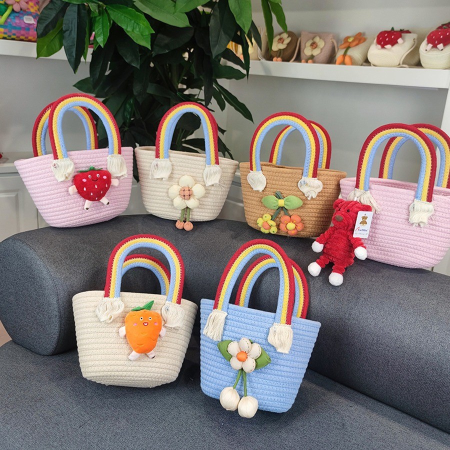 新款女士菜篮子手提包手工编织包