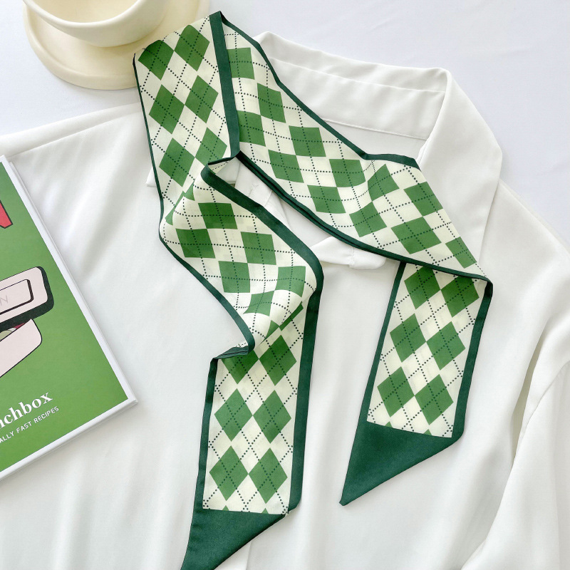 绑包装饰长条小丝巾女绑发领巾飘带韩国绿色小清新系发带韩版百搭