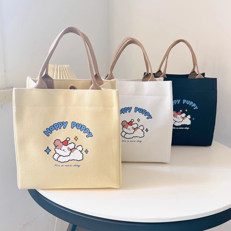 帆布包女手提包时尚饭盒包韩版便