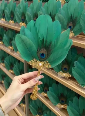 古风羽毛扇汉服配饰团扇手持扇子