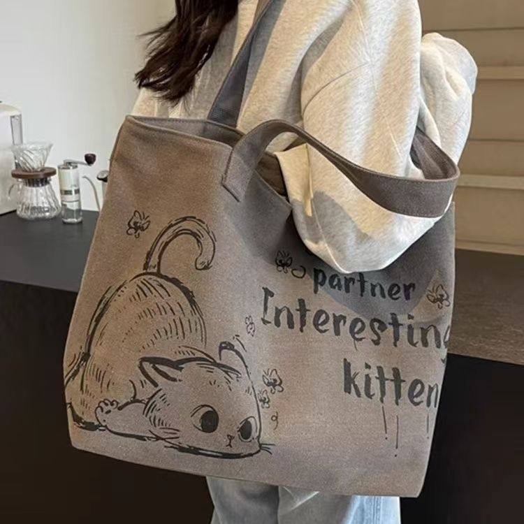 休闲大容量帆布托特包包女2025新款夏季通勤单肩包外出手提购物袋,箱包皮具/热销女包/男包,托特包,淘宝优惠券,粉丝福利购,淘宝优惠卷