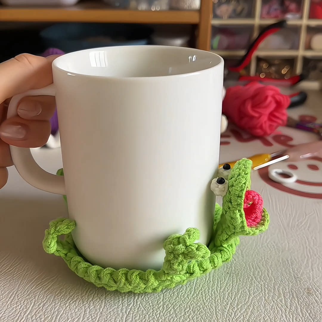 【尖叫蜥蜴】蜥蜴成品杯垫抽象搞怪手工编织动物杯垫趣味防烫垫子