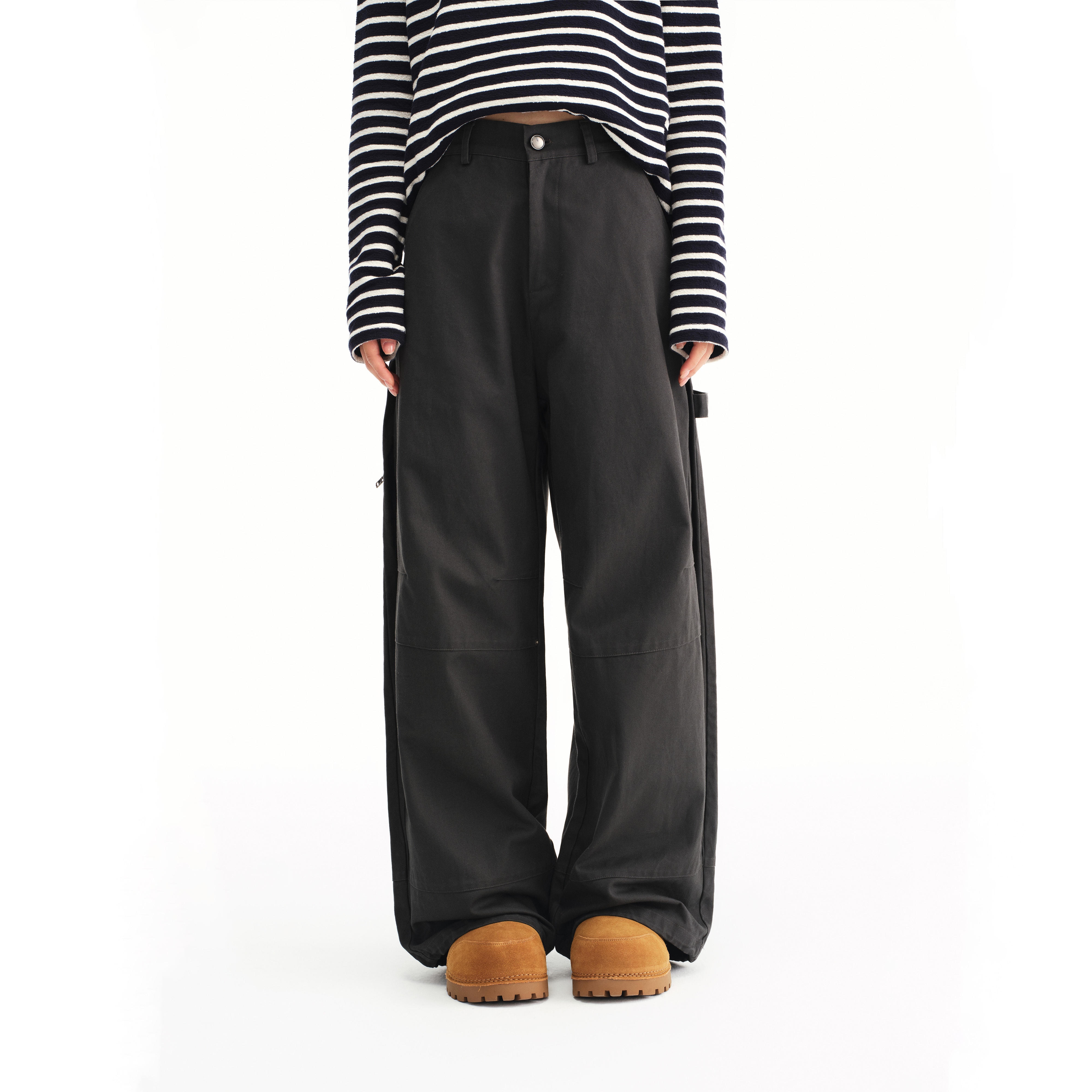 sanse美式复古街头风工装裤宽松大口袋设计感垂感休闲长裤