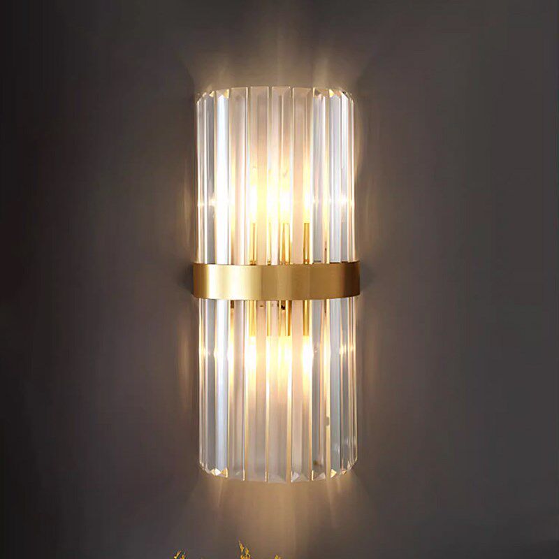 全铜水晶壁灯客厅背景墙简约豪华灯具高档楼梯过道餐厅卧室床头灯