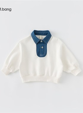 宥宝春秋季休闲男童拼接上衣秋装儿童卫衣小童长袖童装QY82225