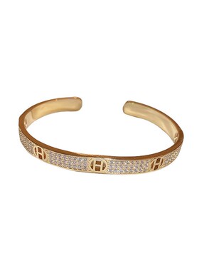 锆石字母手链轻奢时尚个性百搭手镯简约时尚小众高级感手环女