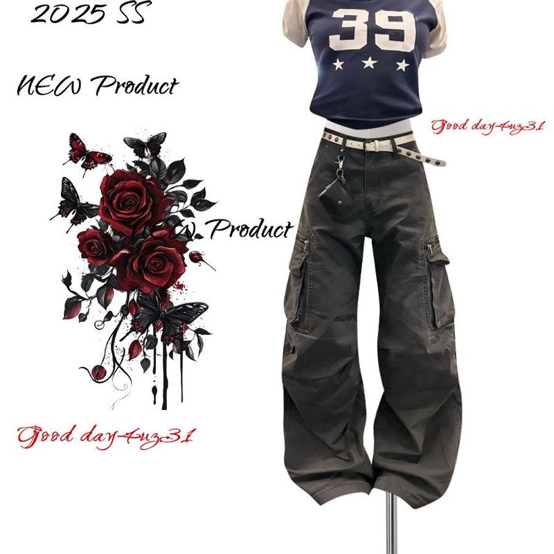 大码美式复古拉链口袋工装牛仔裤女2025新款街头宽松显瘦阔腿长裤,女装/女士精品,大码裤装,淘宝优惠券,粉丝福利购,淘宝优惠卷