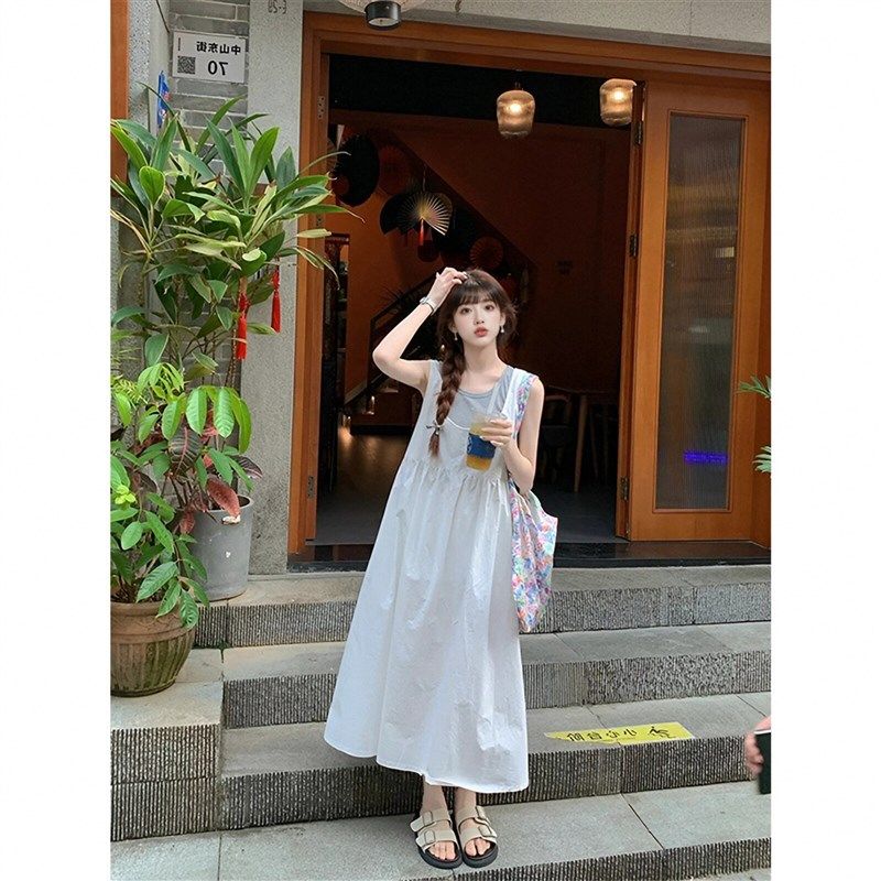 法式打底背心上衣女夏季甜美俏皮少女感减龄吊带连衣裙两件套装女,女装/女士精品,时尚套装,淘宝优惠券,粉丝福利购,淘宝优惠卷