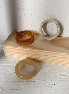 龟甲树脂戒指套装龟甲醋酸树脂叠戴戒指扁平戒指系列