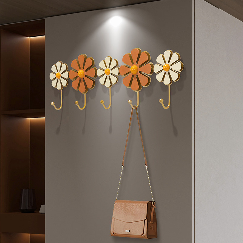 现代简约入户门后挂衣钩创意轻奢玄关置物架时尚金属装饰钥匙挂钩