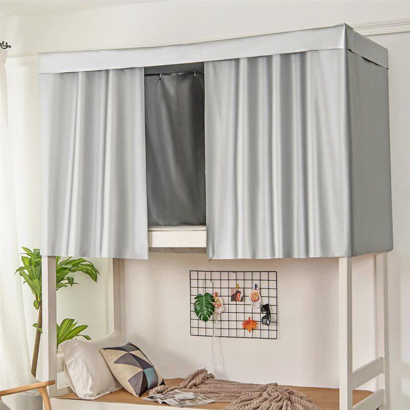 加厚强遮光布床帘大学生宿舍简约纯E色上铺下铺不透光男女寝室床