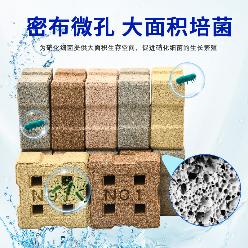 鱼缸水族纳米培菌小方砖球滤材净水硝化细菌屋过滤材料过滤器滤材