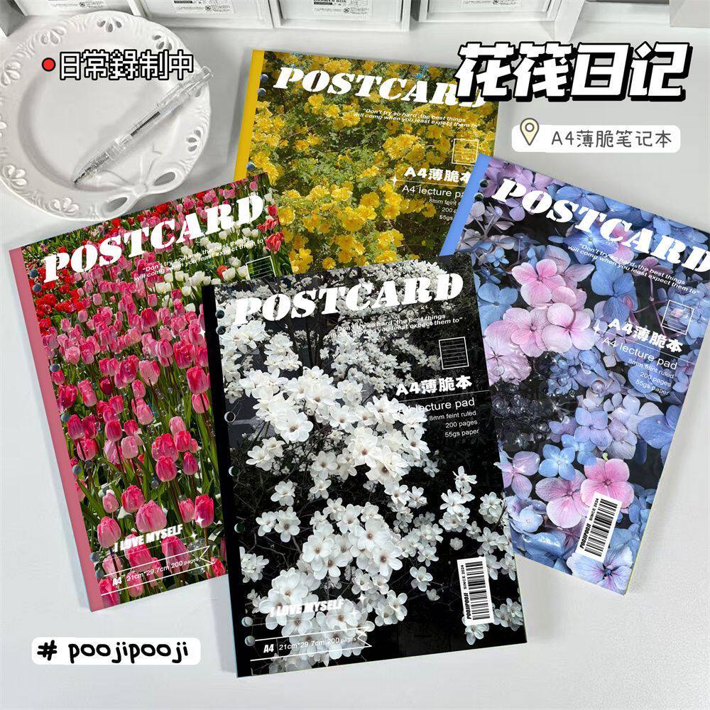 花筏日记薄脆本学生考研错题本高颜值ins风笔记本A4横线记事本